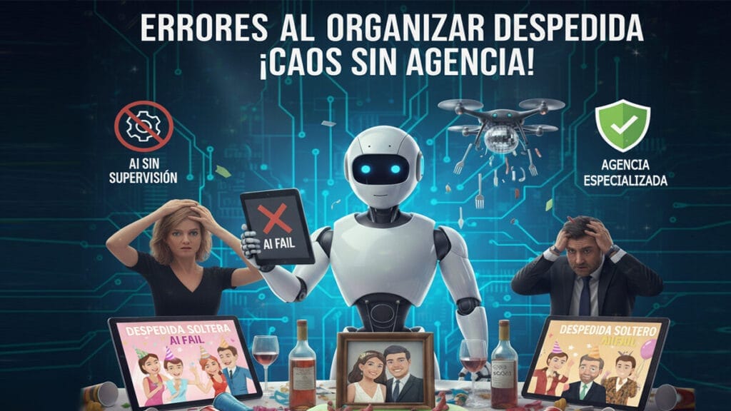 Despedida de soltero y soltera con robot (IA): errores al organizar una despedida sin agencia